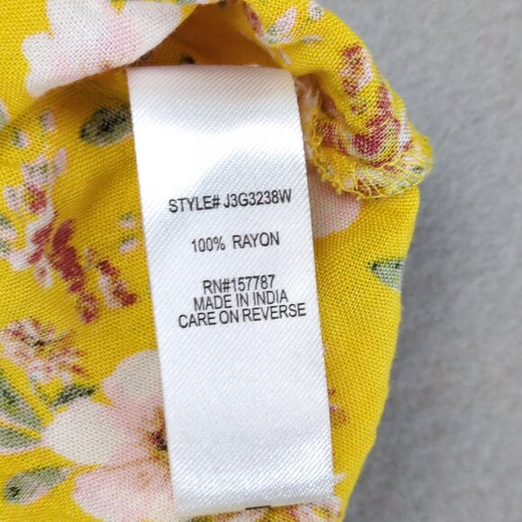 Jolie & Joy Yellow Floral Babydoll Tank Mini Dress, Sz XL, Smocked Y2K Summer - Picture 5 of 6